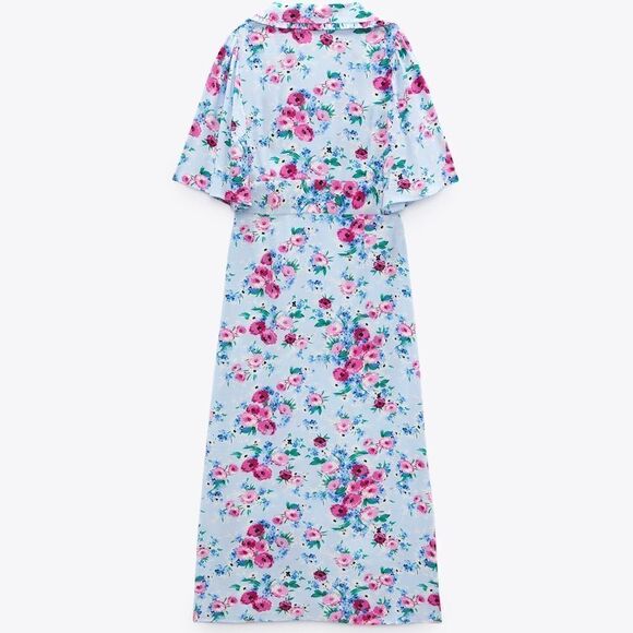 Zara Floral Print Dress New Viscose - Picture 7 of 8